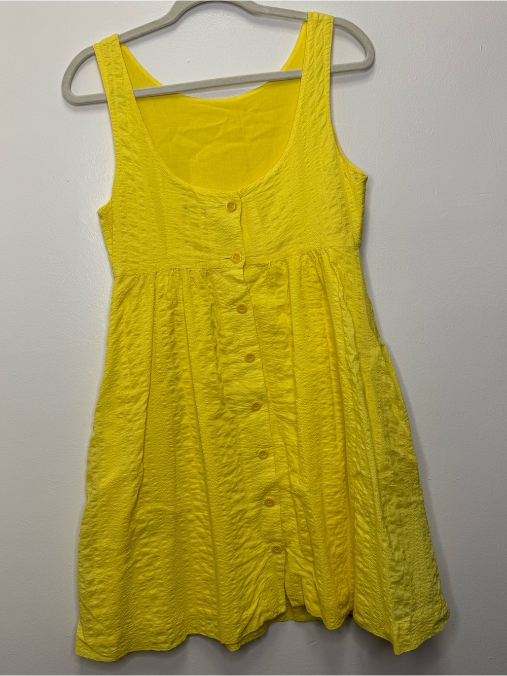 J Crew Sleeveless Yellow Cotton Sleeveless Fit and Flare Dress Size 6 - Picture 5 of 10